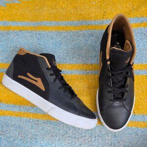 Lakai Flaco II Mid Black/Tobacco Leather Men's Size 10.5